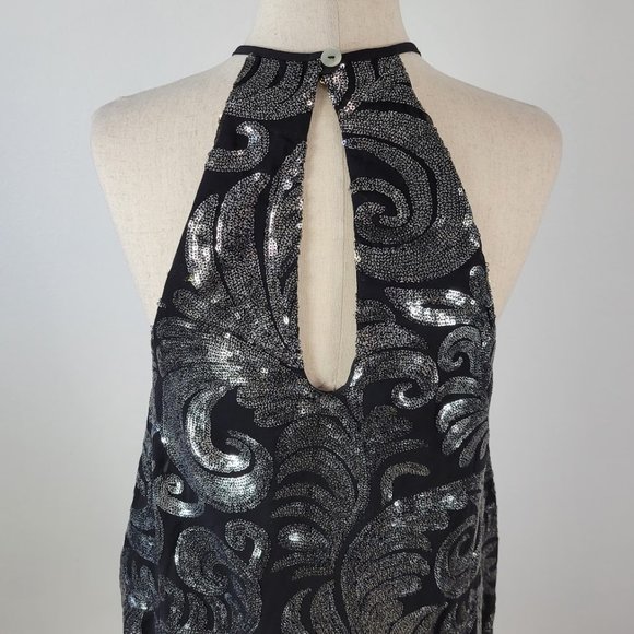 SHOW ME YOUR MUMU gomez  sequin mini dress silver Sz XS - Picture 6 of 9